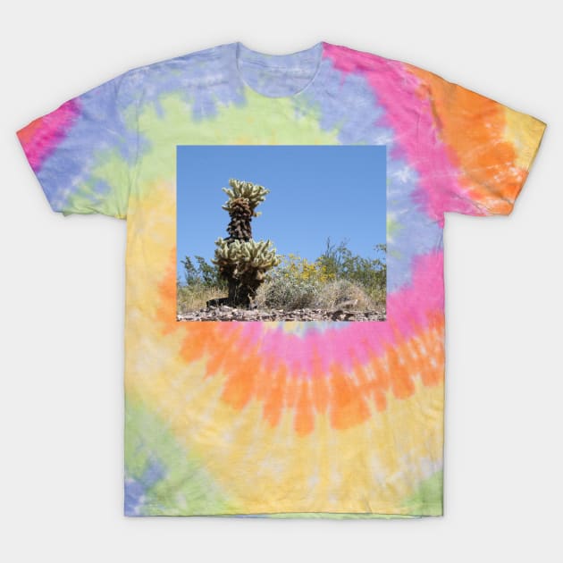 Cactus and Yellow Flowers in the rocky Desert T-Shirt by Christine aka stine1